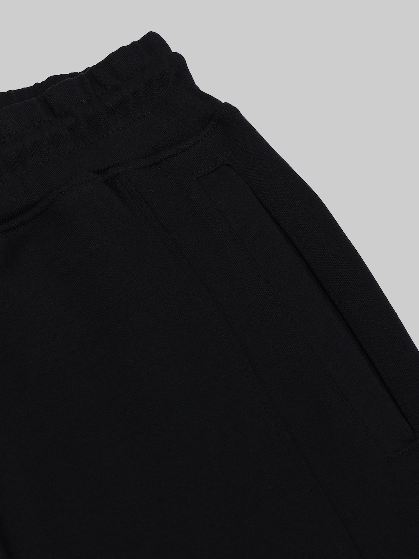 Engyne Cut & Sew Shorts – Signature Flag & Pin Tuck Finish Black