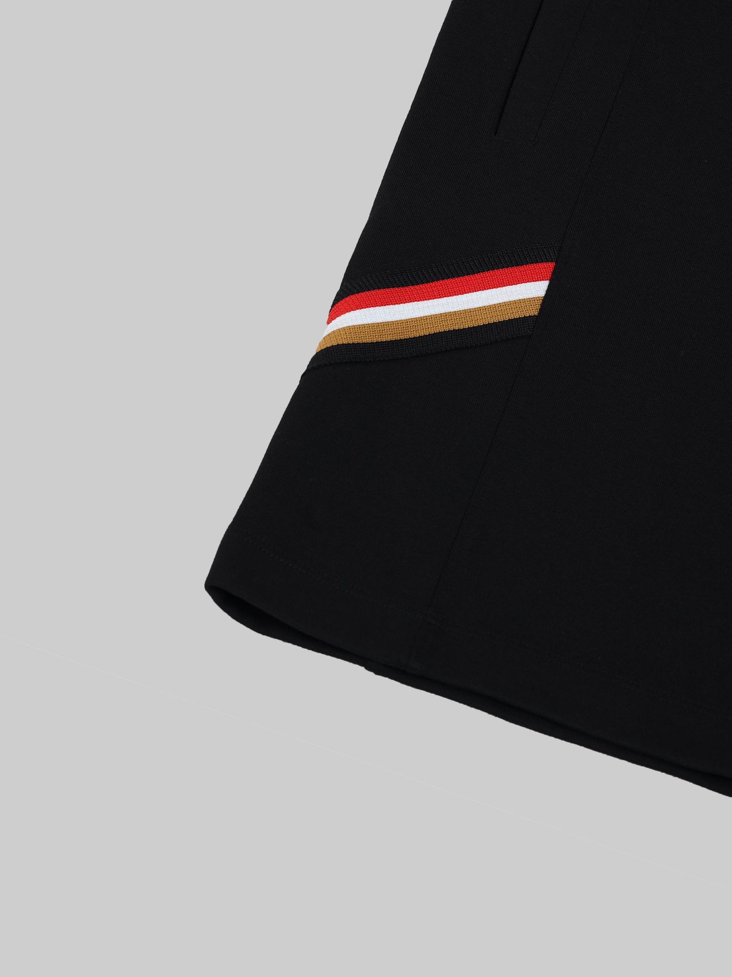 Engyne Cut & Sew Shorts – Signature Flag & Pin Tuck Finish Black