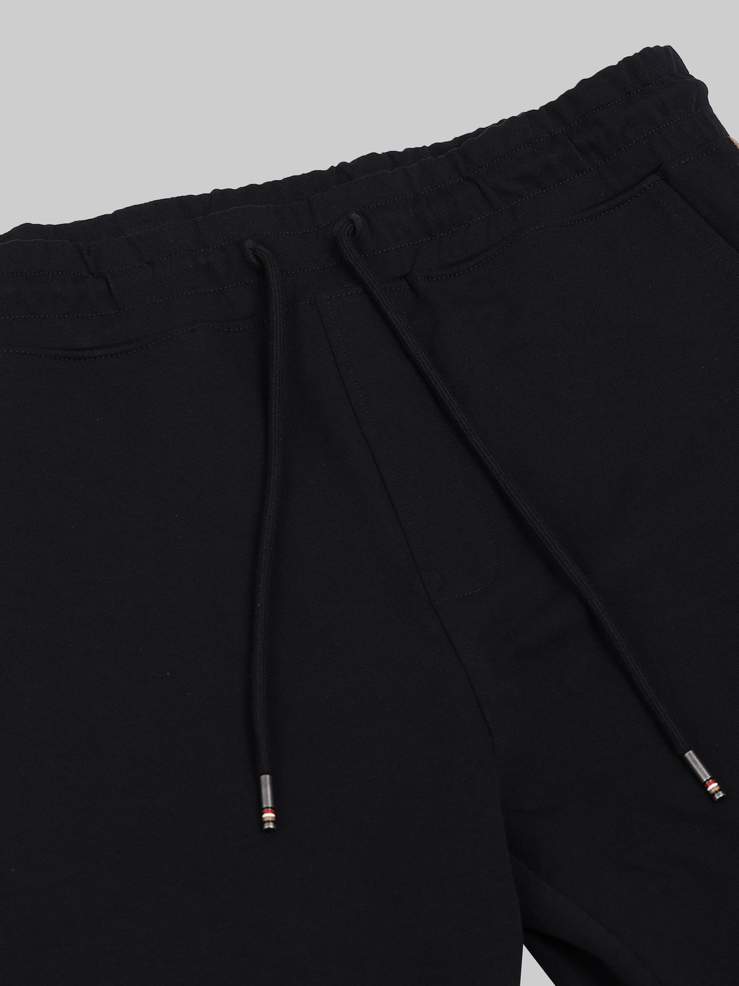 Engyne Contrast Cut & Sew Shorts – Rougen Lycra Loop Knit Black