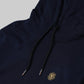 Engyne Essential Hooded Sweatshirt with Contrast HD Print in Rougen Cotton Poly Elastane Interlock Navy