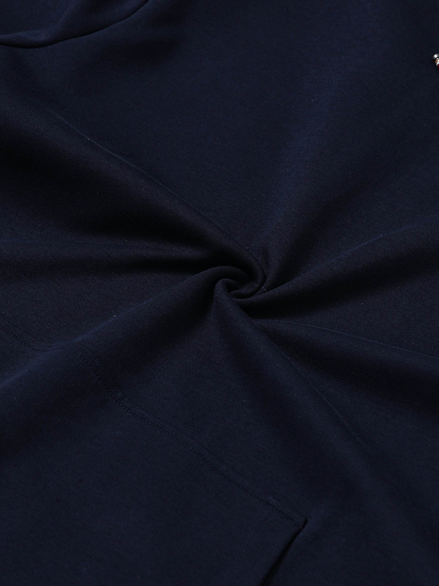Engyne Essential Hooded Sweatshirt with Contrast HD Print in Rougen Cotton Poly Elastane Interlock Navy