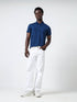 Honeycomb Collar Dark Blue Polo T-Shirt for Men
