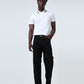 Contrast-Tipped Collar Textured White Polo T-Shirt