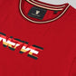 Supima Cotton Lycra with Non-PVC Engyne Stripe Sticker Print Dark Red T-shirt