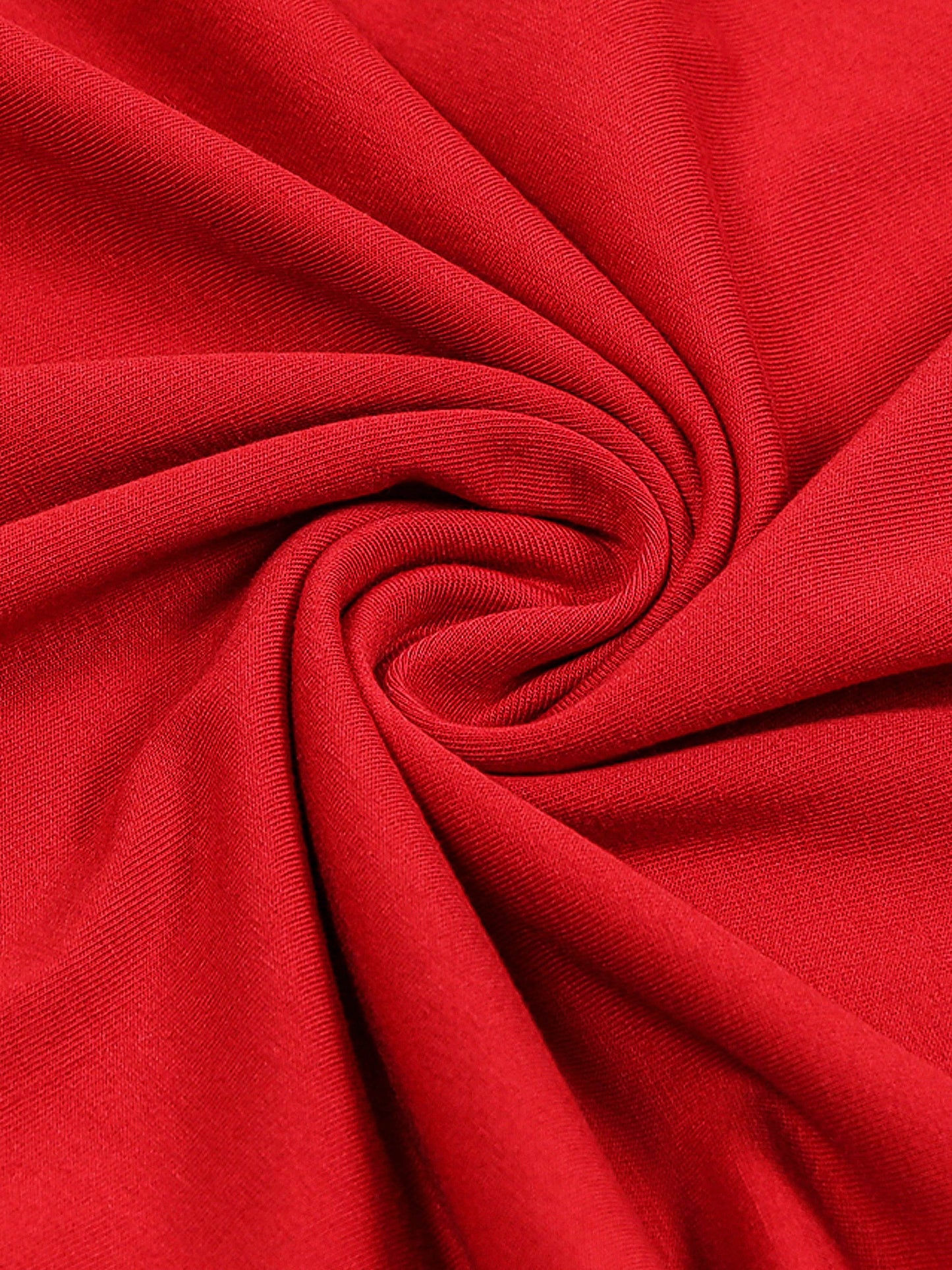 Rougen Cotton Lycra with Flock Print at Chest Red T-shirt