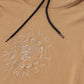 Rougen Cotton Elastane Loop Knit Hooded Sweatshirt with DTM Chest Embroidery Khaki