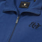 Half-Zip High Neck Sweatshirt with Contrast Tipped Cuffs and Silicon HD Chest Print Dark Blue