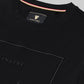 Crew Neck Sweatshirt with DTM Floral Chest Embroidery Black