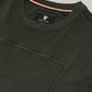 Crew Neck Sweatshirt with DTM Floral Chest Embroidery Olive