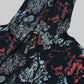 Hooded Zipper Sweatshirt with All-Over Discharge Rotary Print Navy