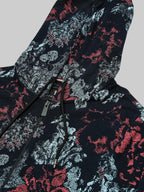 Men's Printed Navy Blue Regular Hooded Zipper Engyne