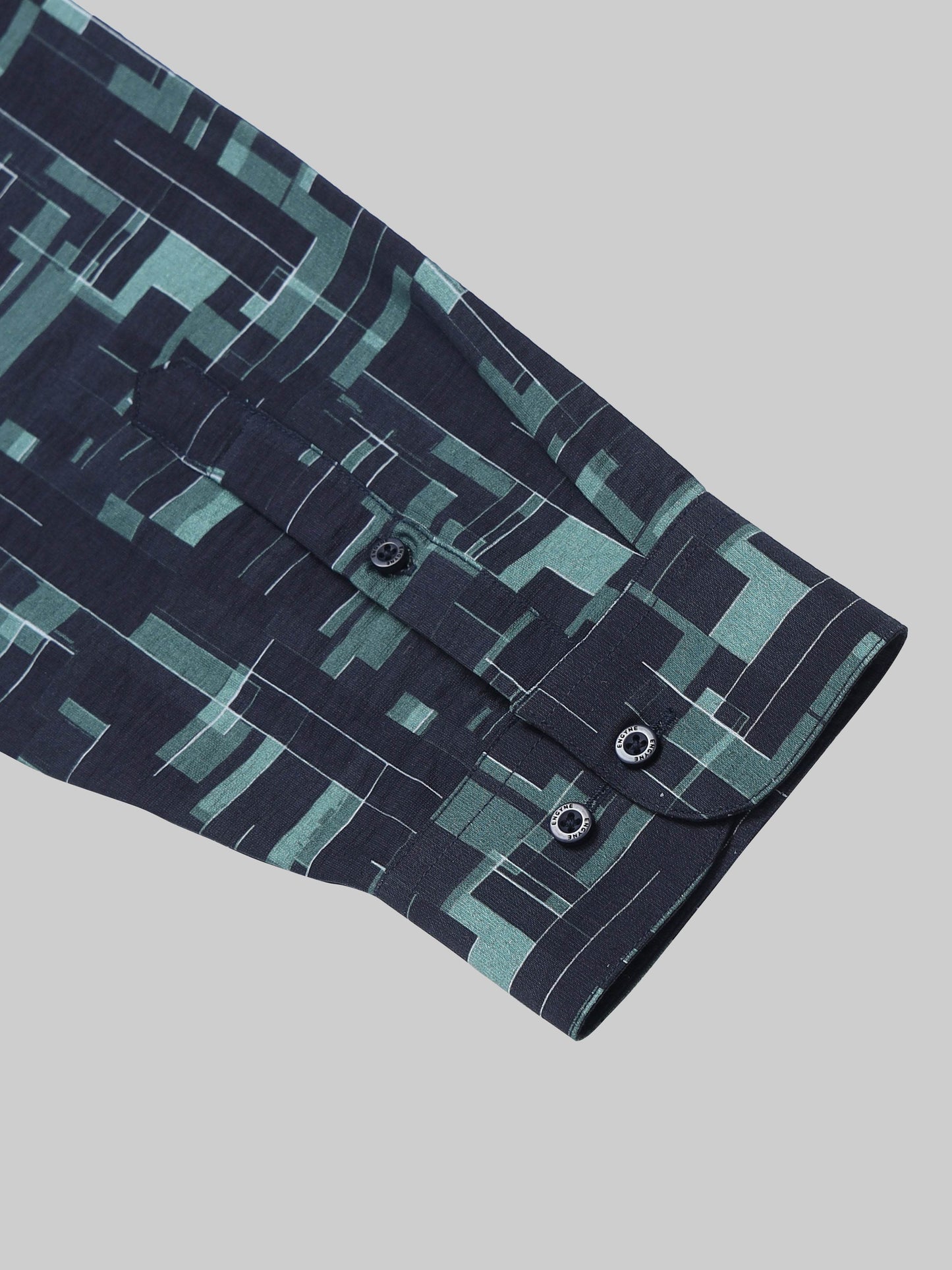 Metro Grid Geometric Full Sleeve Shirt - Navy