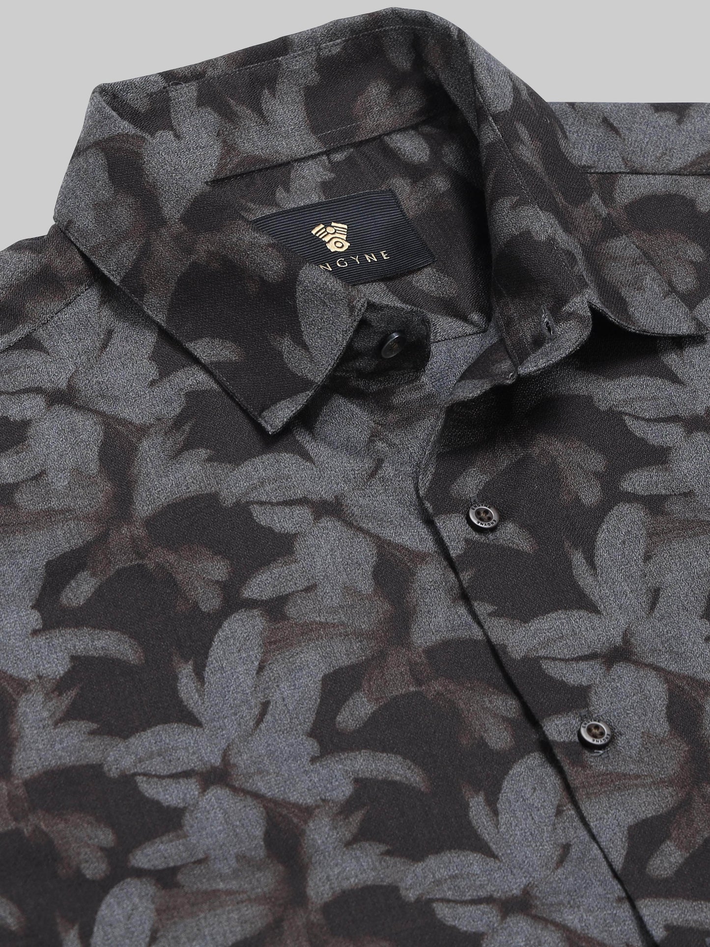 Midnight Petals Floral Full Sleeve Shirt - Dk. Brown