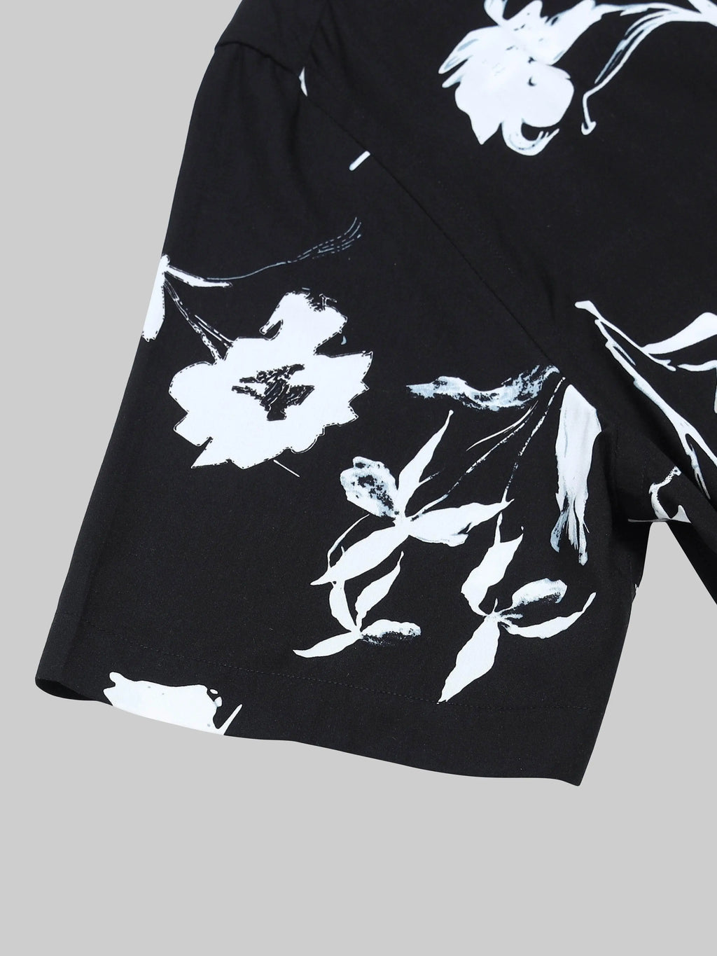 Men's Lunar Bloom Floral Short Sleeve Printed Black Shirt Engyne