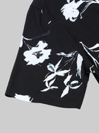 Men's Lunar Bloom Floral Short Sleeve Printed Black Shirt Engyne