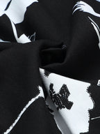 Men's Lunar Bloom Floral Short Sleeve Printed Black Shirt Engyne