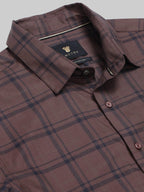Men's Heritage Plaid Check Full Sleeve Brown Shirt Engyne