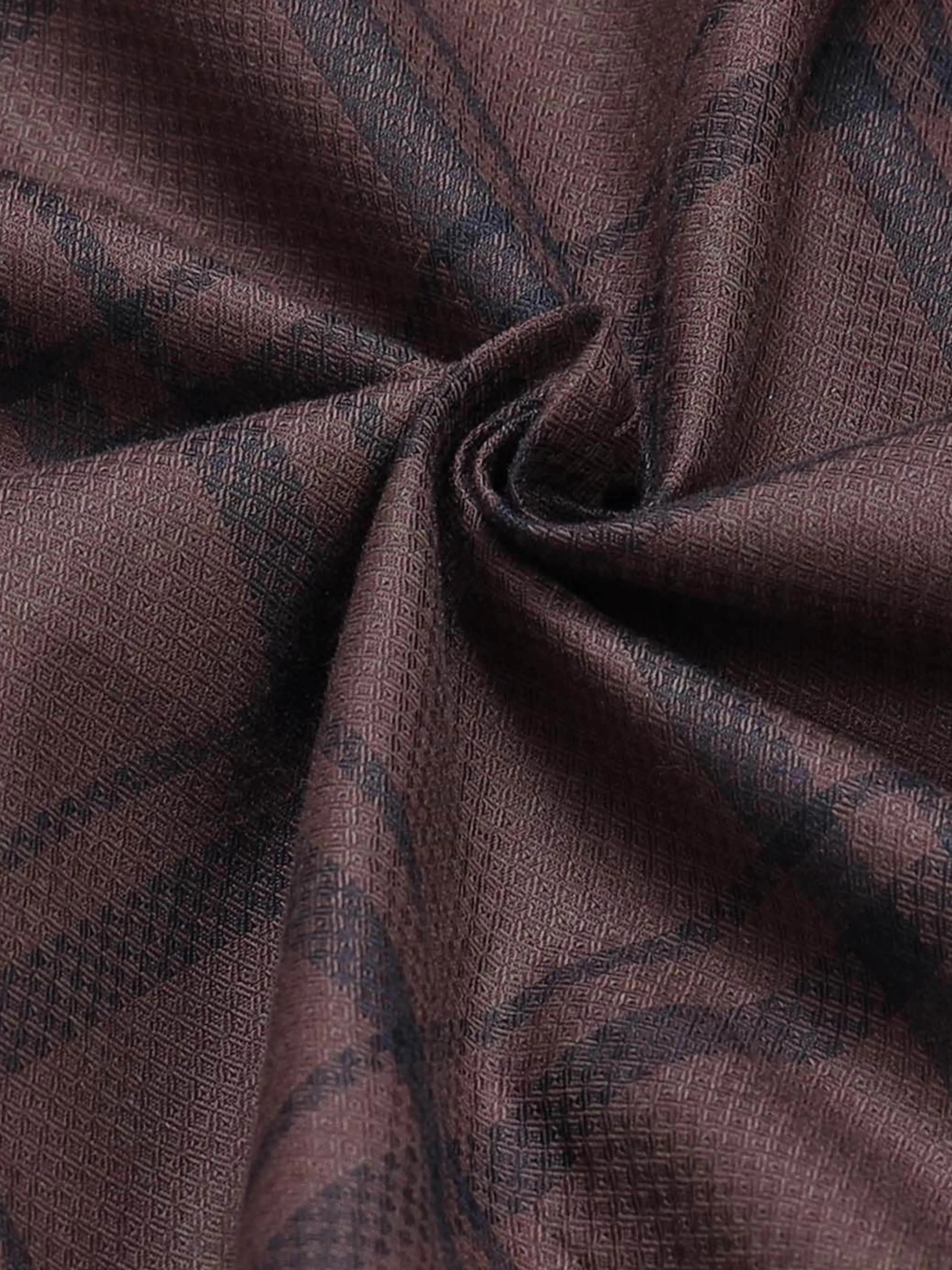 Men's Heritage Plaid Check Full Sleeve Brown Shirt Engyne