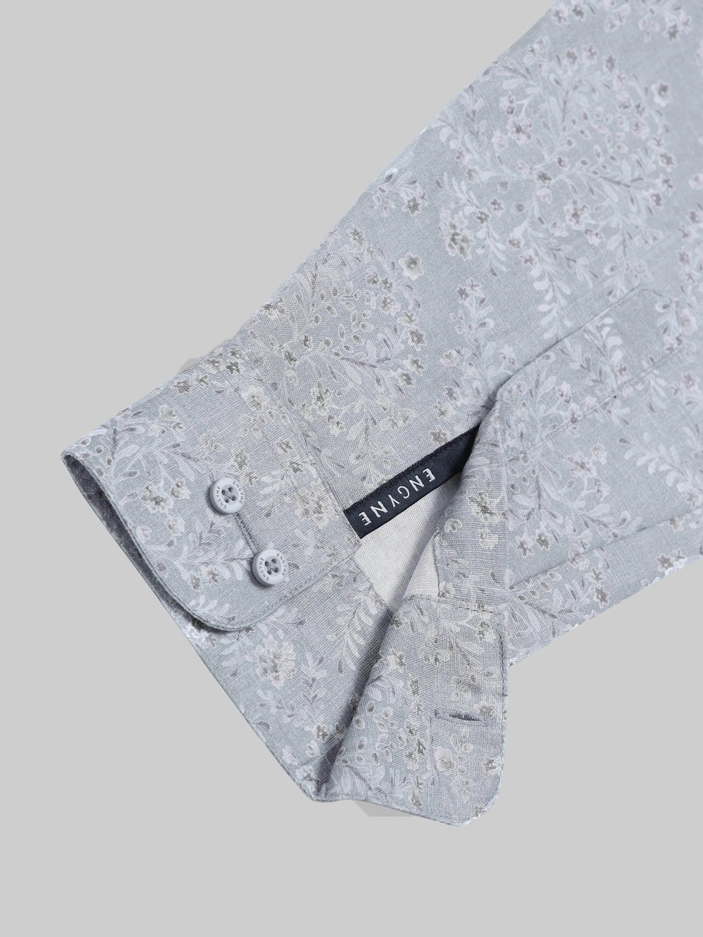 Men's Floral Whisper Full Sleeve Grey Shirt Engyne