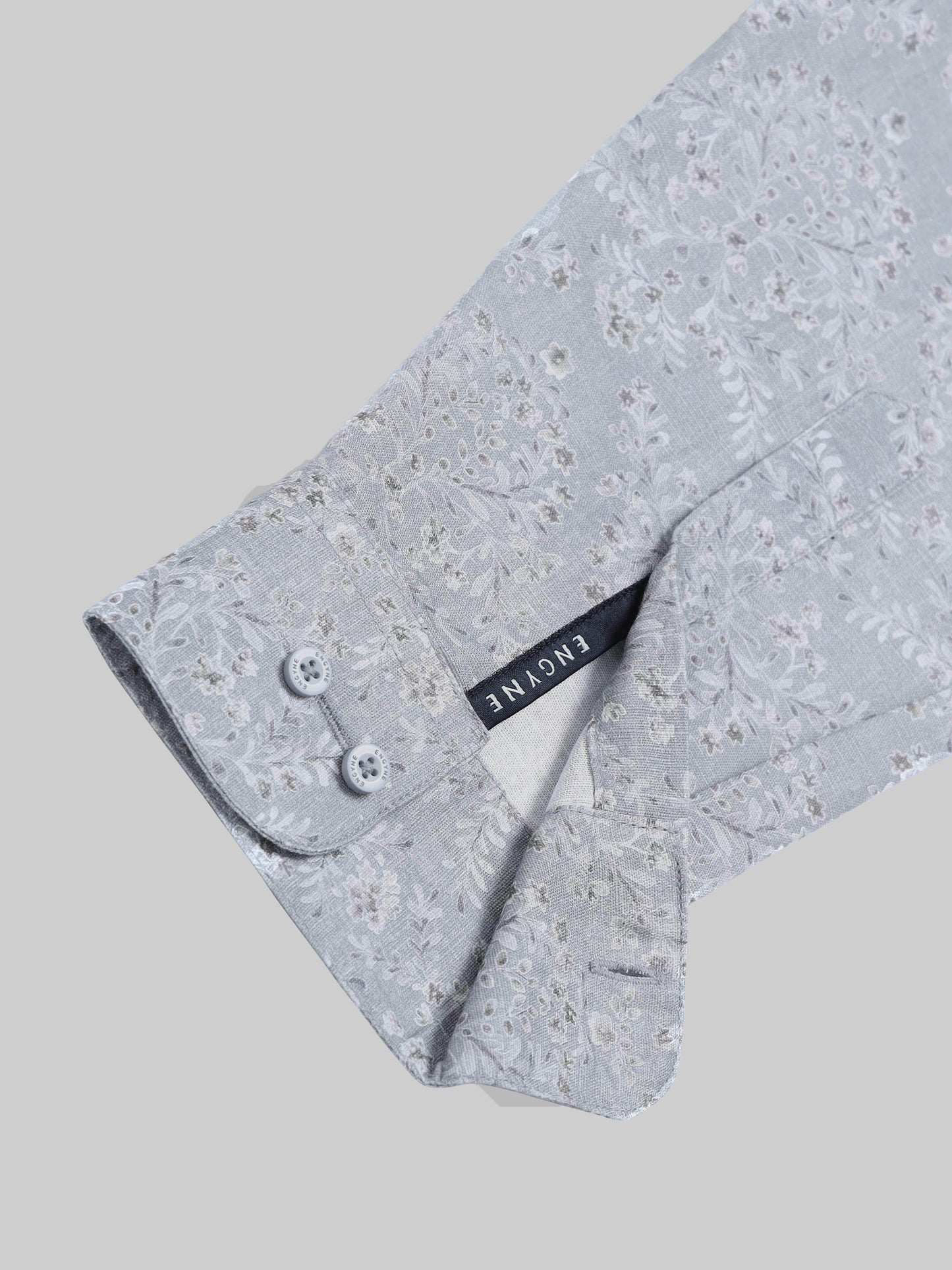 Floral Whisper Full Sleeve Shirt - Grey