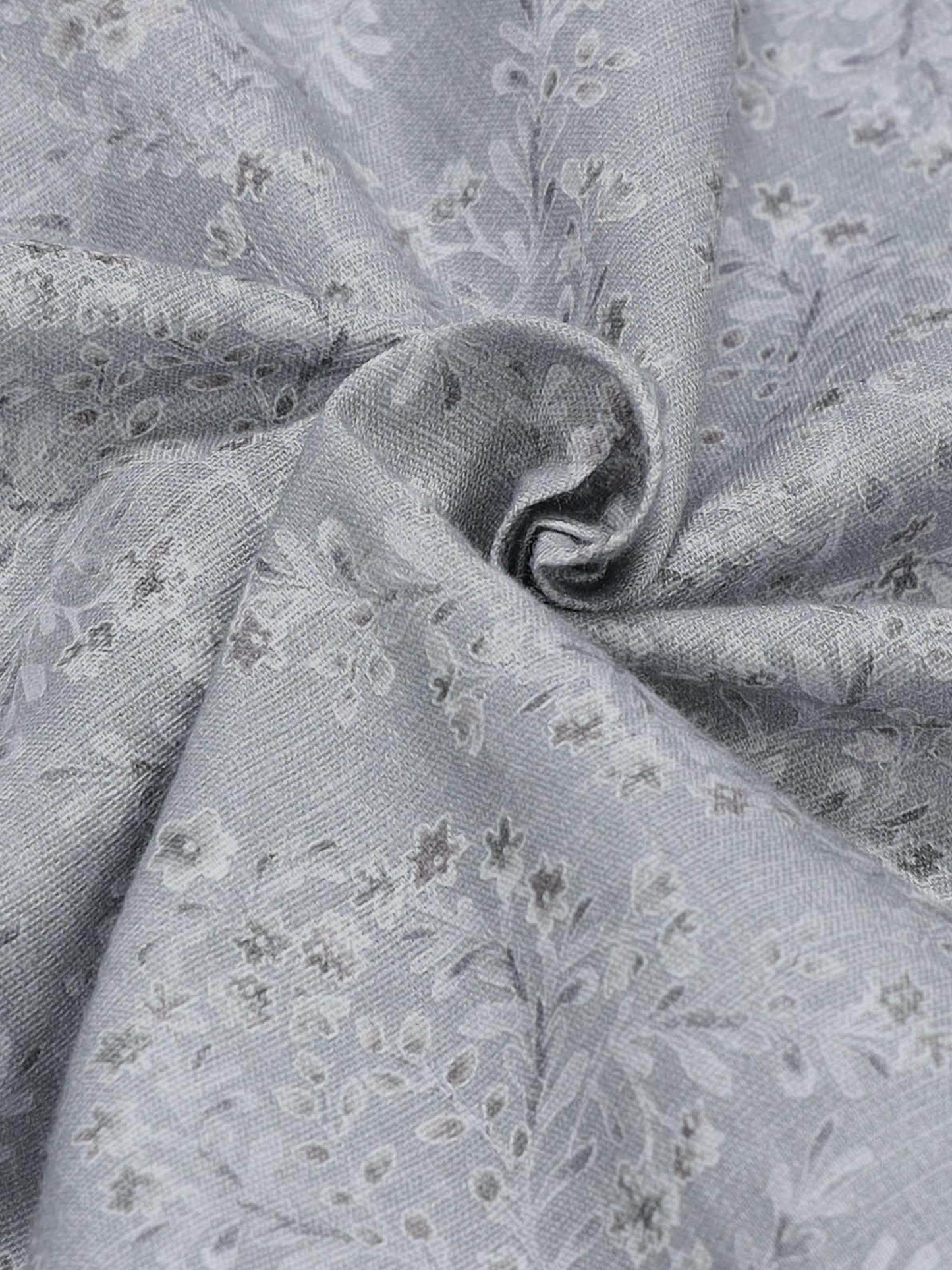 Floral Whisper Full Sleeve Shirt - Grey