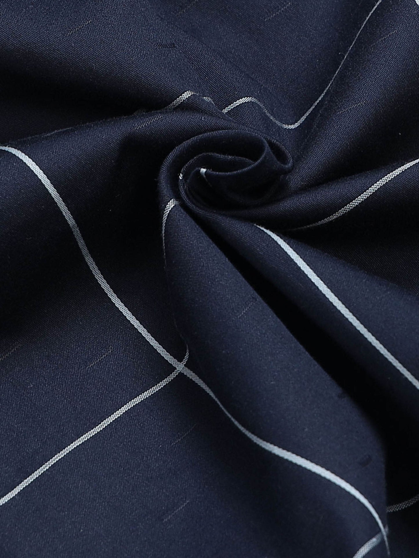 Gridline Check Full Sleeve Shirt - Navy