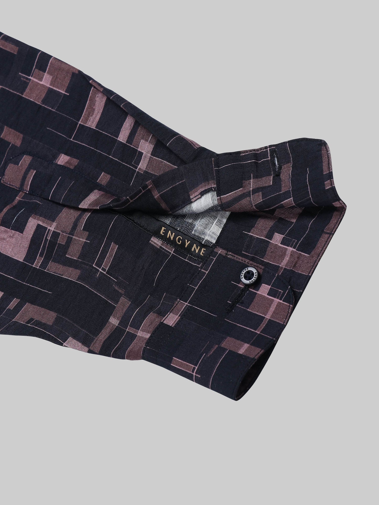 Metro Grid Geometric Full Sleeve Shirt - Black