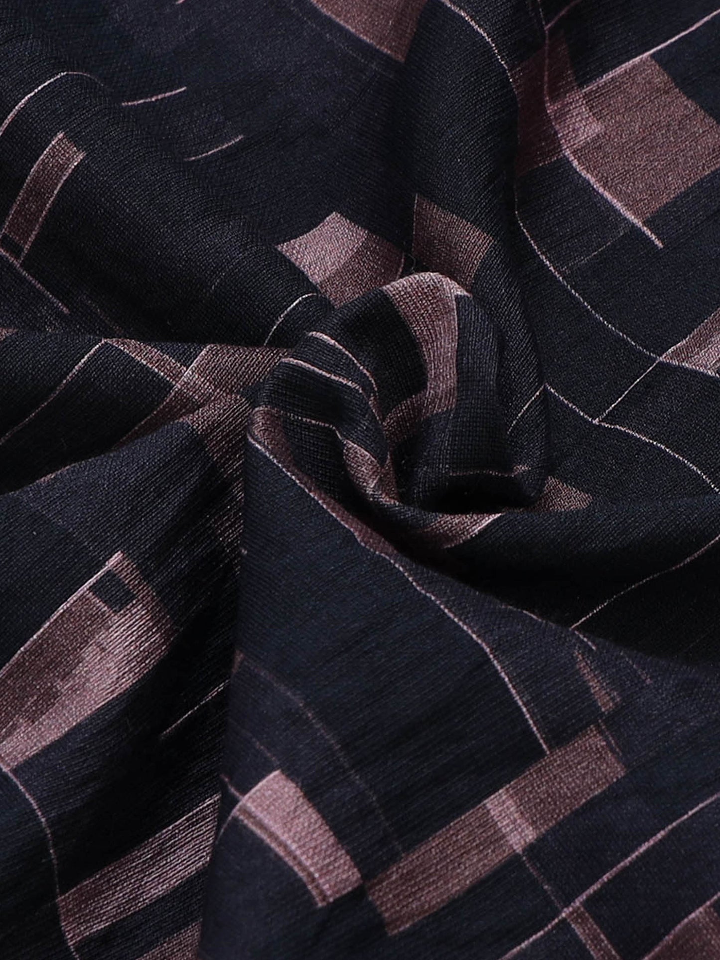 Metro Grid Geometric Full Sleeve Shirt - Black