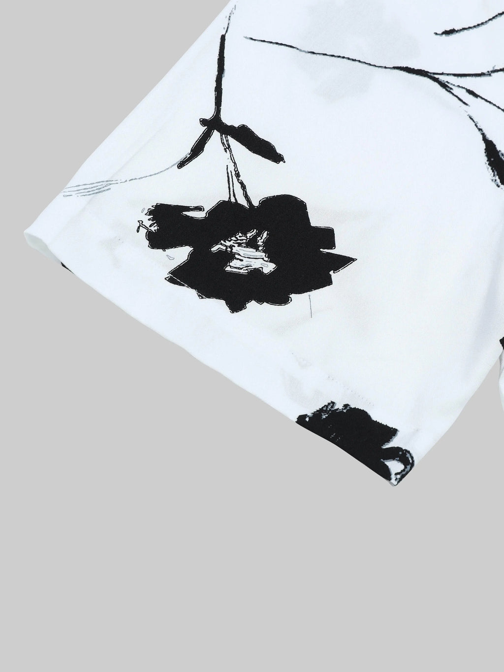 Men's Regular Fit Short Sleeve Floral Printed White Shirt Engyne