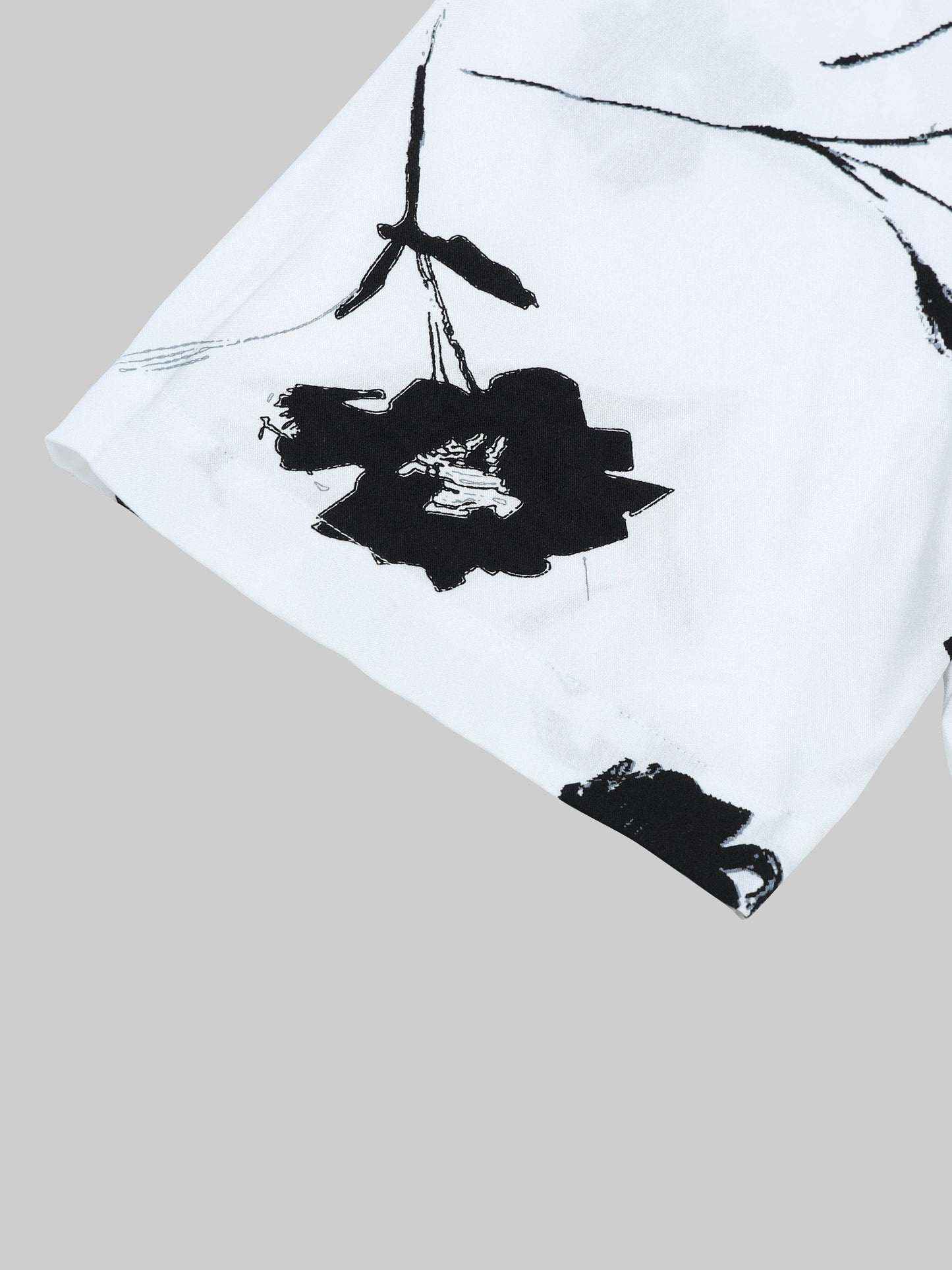 Shadow Bloom Floral Short Sleeve Shirt - White