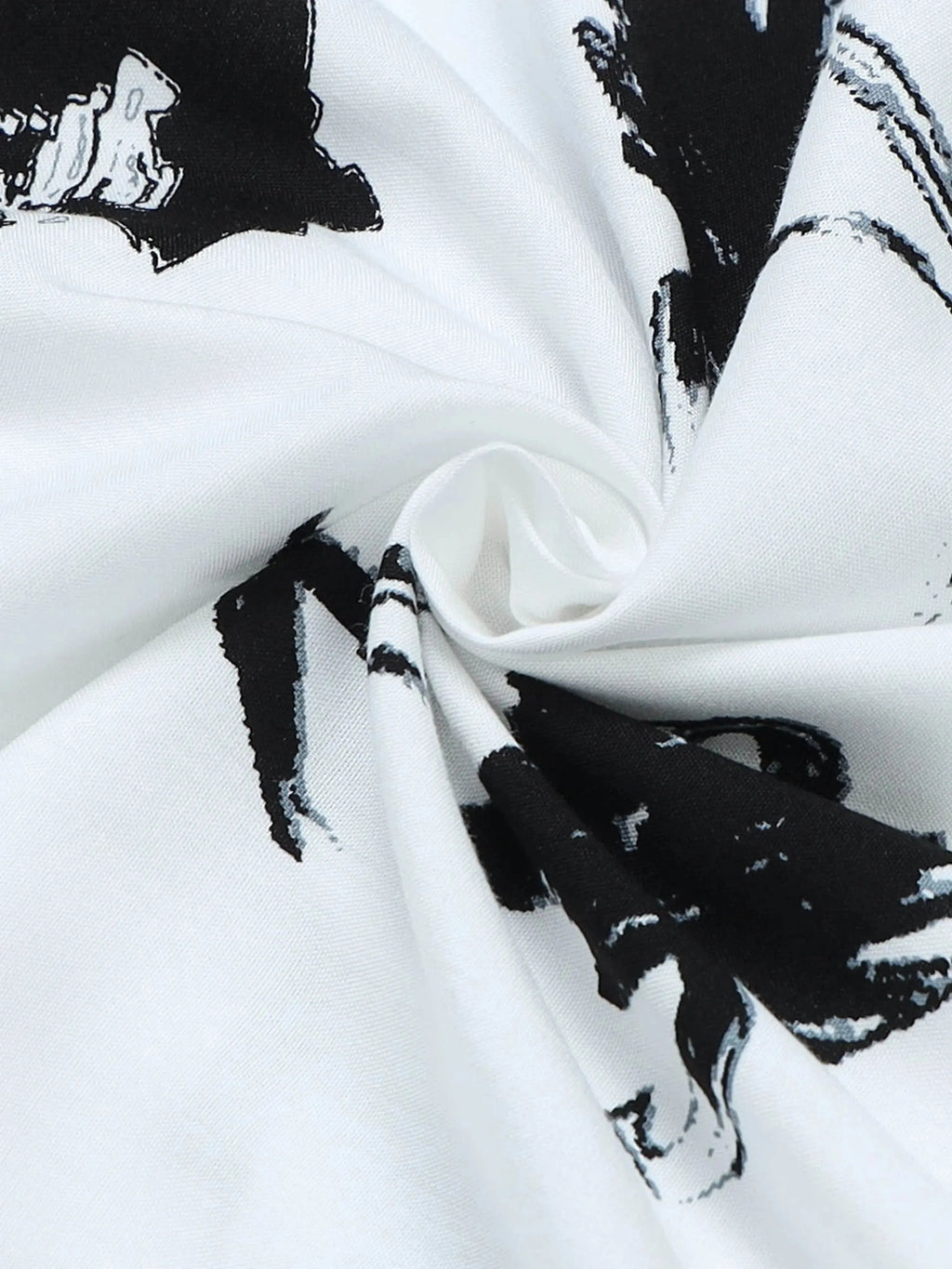 Men's Regular Fit Short Sleeve Floral Printed White Shirt Engyne