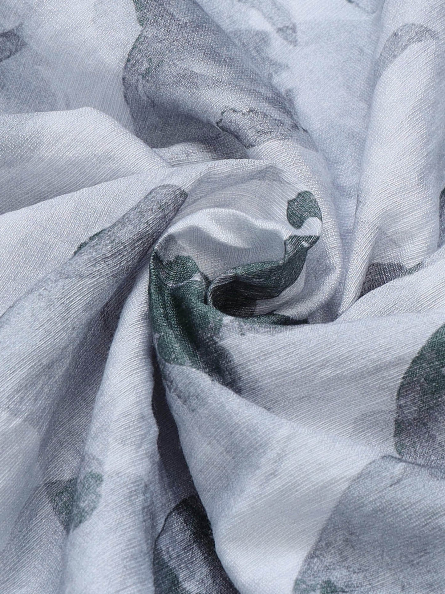 Ink Drift Floral Full Sleeve Shirt - Lt. Gray