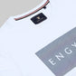 Regular-fit Full-Sleeve T-shirt in Supima Cotton Lycra with Rainbow Reflective Print Detailing - White