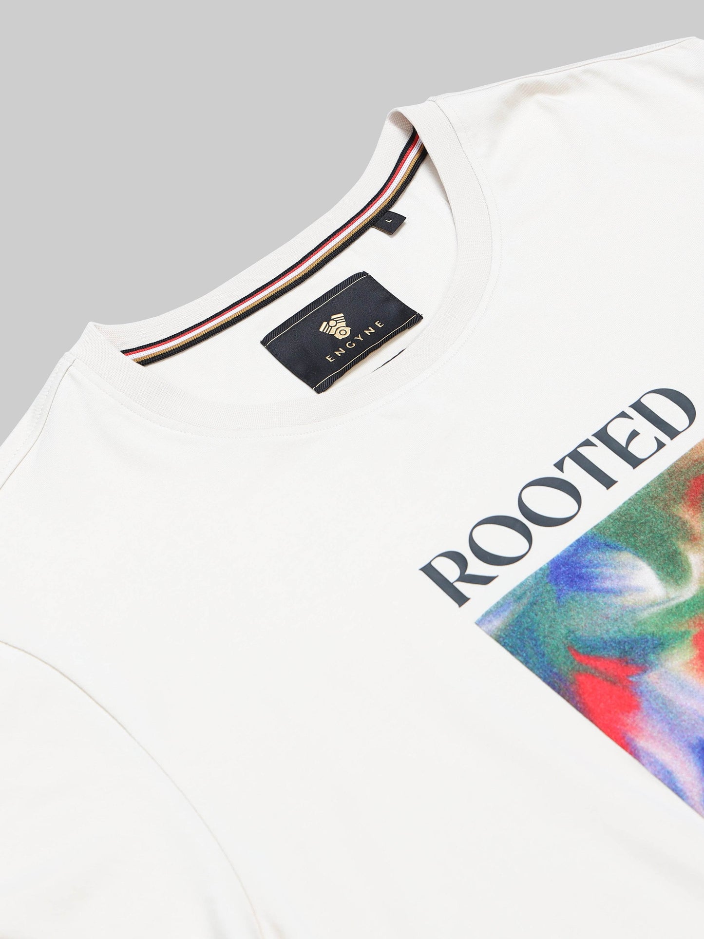 Regular-fit Full-Sleeve T-shirt in Supima Cotton Lycra with Digital Flock and DTF Print Detailing - Beige