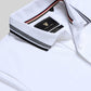 Engyne Core Bird's-Eye Texture and Contrast-Tipped Collar and Cuffs Light White Polo