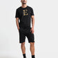 Printed Black T Shirt with Silicon HD Sticker for Men