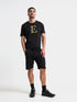 Printed Black T Shirt with Silicon HD Sticker for Men