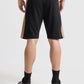 Contrast Cut & Sew Loop Knit Black Shorts For Men