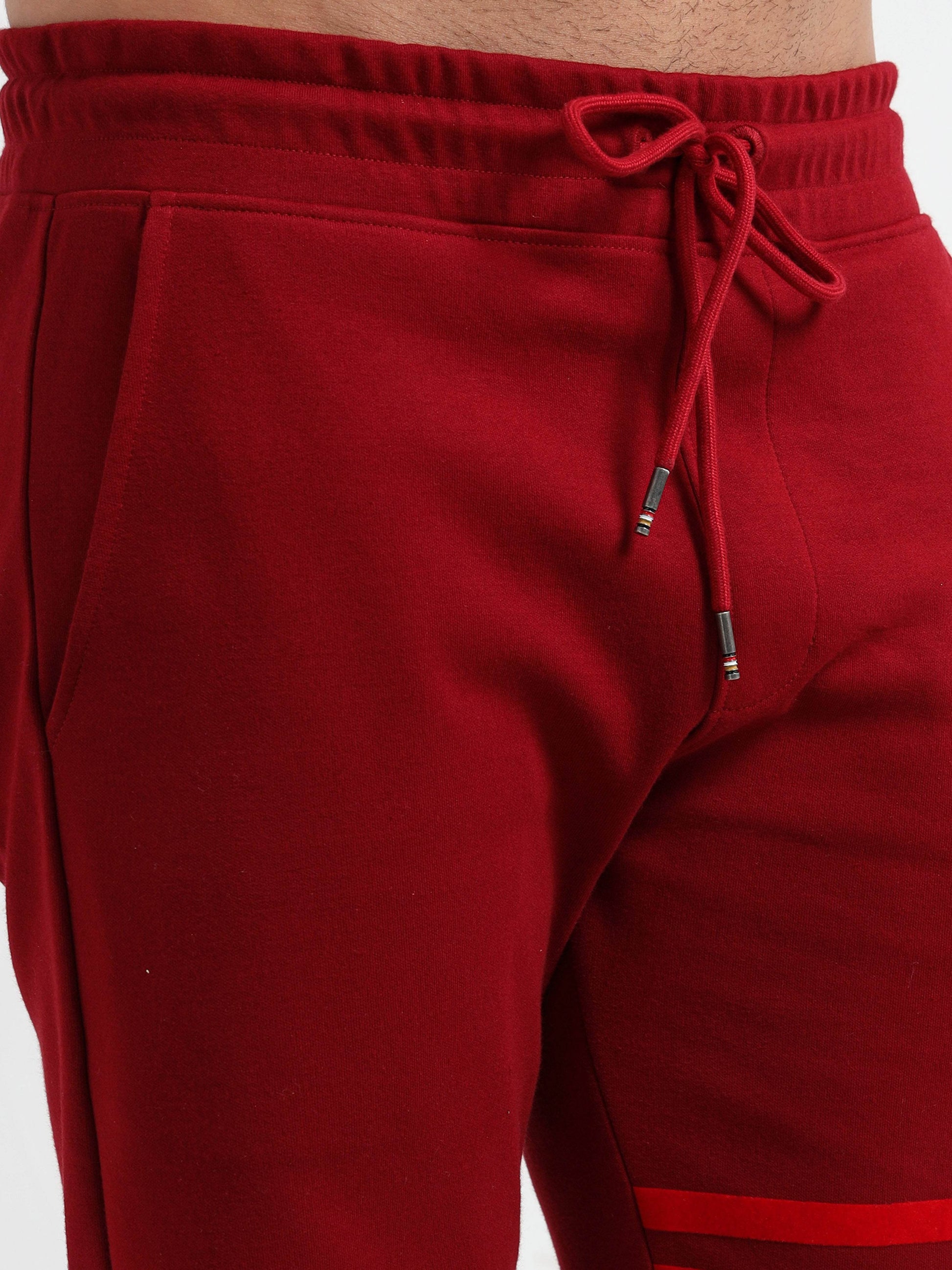 Flock Stripe Dark Red Shorts for Men