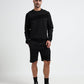 Tonal Flock Flag Loop Knit Mens Black Sweatshirt