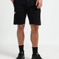 Signature Flag & Pin Tuck Finish Black Shorts for Men