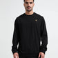 Logo Emblem Rougen Lycra Loop Knit Black Sweatshirt