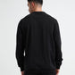 Logo Emblem Rougen Lycra Loop Knit Black Sweatshirt