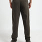 Olive Mens Track Pants with Center Pin Tuck element
