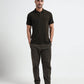 Olive Mens Track Pants with Center Pin Tuck element