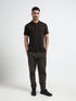 Olive Mens Track Pants with Center Pin Tuck element