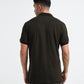 Textured Collar & Shoulder Olive Green Polo for Men