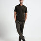 Tonal Collar Finish Olive Green Polo Shirt for Men