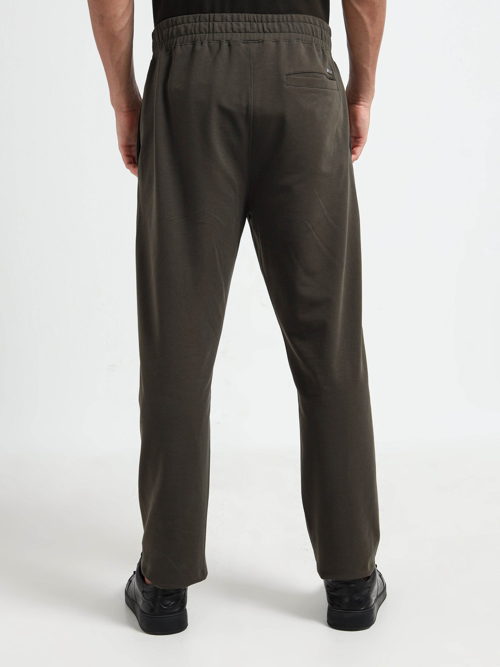 Rougen Loop Knit Cut & Sew Olive Green Track Pants