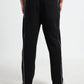 Rougen Loop Knit Cut & Sew Black Tracksuit Pants